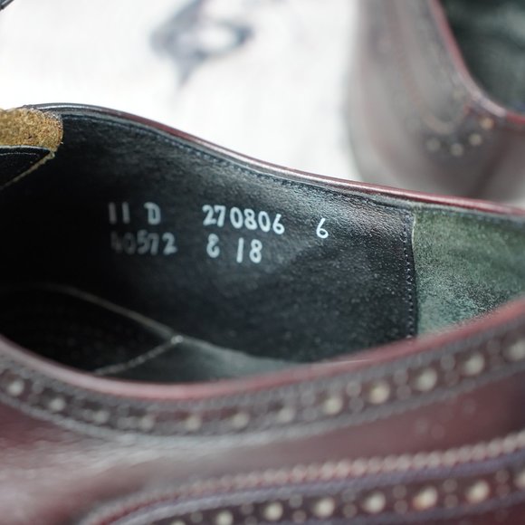 French Shriner Sterling Leather 11D Wingtip Brogues Oxford Mens Dress Burgandy main image 8